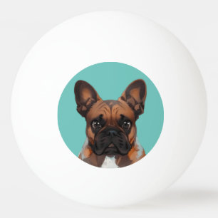 Balle De Ping Pong Bouledogue français cartoon