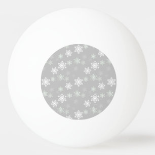 Balle De Ping Pong Bourrasques de neige blanches argentées de Noël