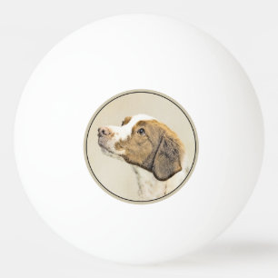 Balle De Ping Pong Brittany Peinture - Cute Original Chien Art