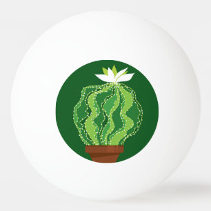 Balle De Ping Pong Cactus vert : motif abstrait naturel.