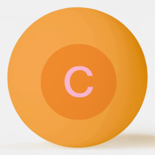 Balle De Ping Pong Cadeau couleur rose orange initial personnalisé