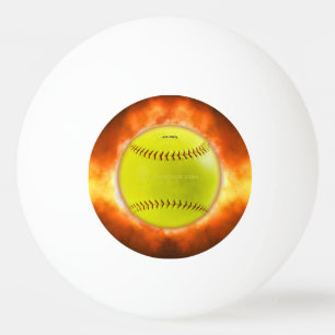 Balle De Ping Pong Cadeaux gays artistiques de Softball en feu de Sli