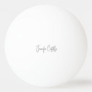 Balle De Ping Pong Calligraphie minimaliste noire blanche