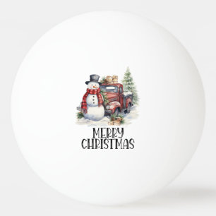 Balle De Ping Pong Camion rouge avec sapin de Noël pour joueur de pin