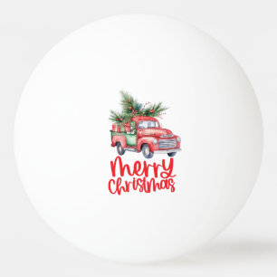 Balle De Ping Pong Camion rouge avec sapin de Noël pour joueur de pin