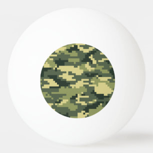 Balle De Ping Pong Camouflage numérique en bois à 8 bits / Camo