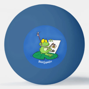 Balle De Ping Pong Caricature amusante de grenouille verte