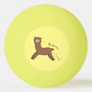 Balle De Ping Pong Caricature d'alpaga brun joli