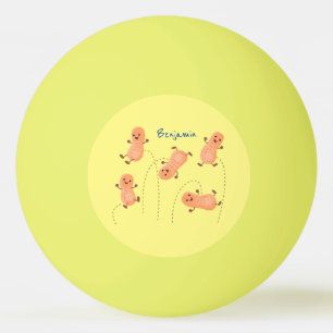 Balle De Ping Pong Caricature de cacahuètes joyeux sautillant