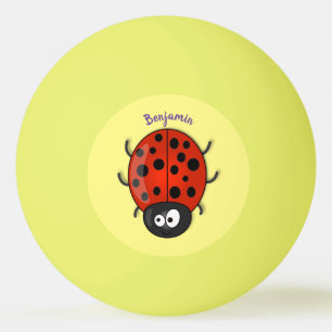 Balle De Ping Pong Caricature de coccinelle rouge joyeux