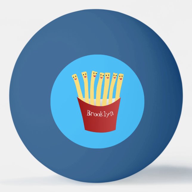 Balle De Ping Pong Caricature de frites Cute kawaii fast food (Devant)
