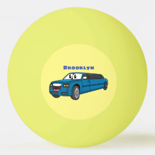 Balle De Ping Pong Caricature de la Limousine bleu mignonne