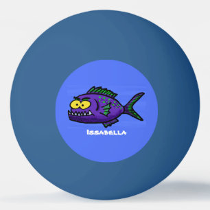 Balle De Ping Pong Caricature de poisson de Piranha