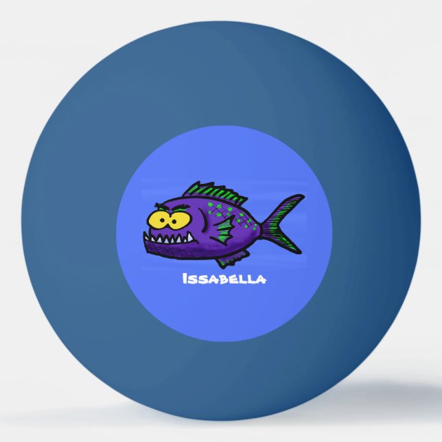 Balle De Ping Pong Caricature de poisson de Piranha (Devant)