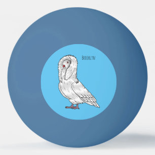 Balle De Ping Pong Caricature d'oiseau pigeon Jacobin