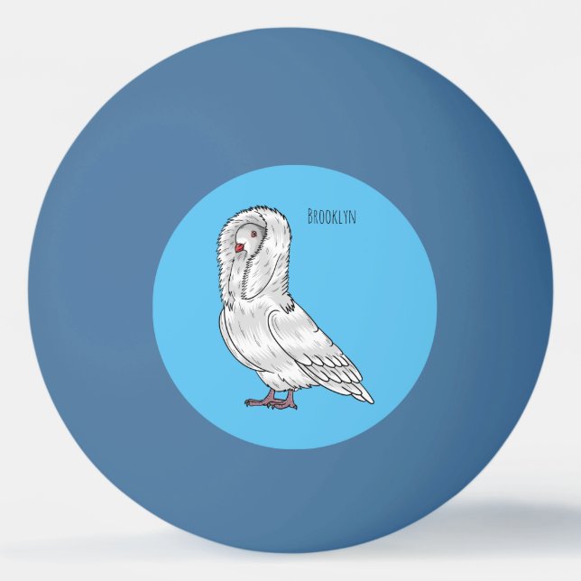 Balle De Ping Pong Caricature d'oiseau pigeon Jacobin (Devant)