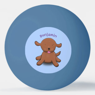 Balle De Ping Pong Caricature en bleu pour chien de chiot joyeux