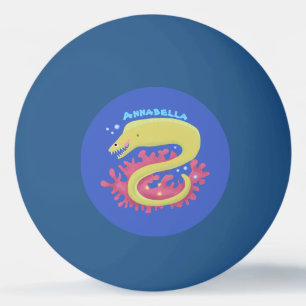 Balle De Ping Pong Caricature humoristique murène verte