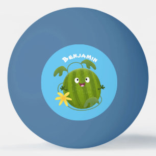 Balle De Ping Pong Caricature joli et souriant de pastèque