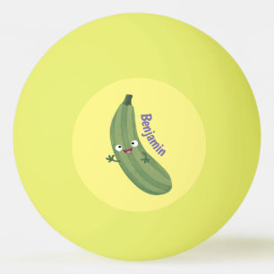 Balle De Ping Pong Caricature joyeux de courgettes mignonnes
