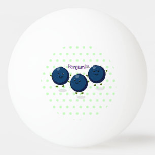 Balle De Ping Pong Caricature mignonne de bleuets violets