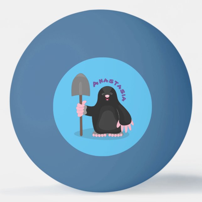 Balle De Ping Pong Caricature mole joyeux (Devant)