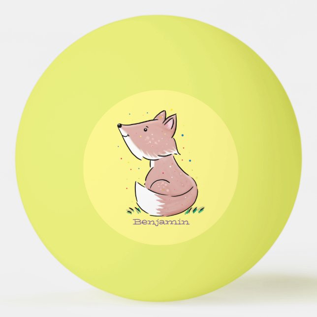 Balle De Ping Pong Caricature pour bébé renard (Devant)