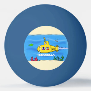 Balle De Ping Pong Caricature sous-marine joyeuse