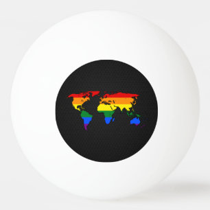 Balle De Ping Pong Carte du monde de la fierté LGBT