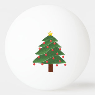 Balle De Ping Pong Cartoon Arbre de Noël d'hiver avec ornements