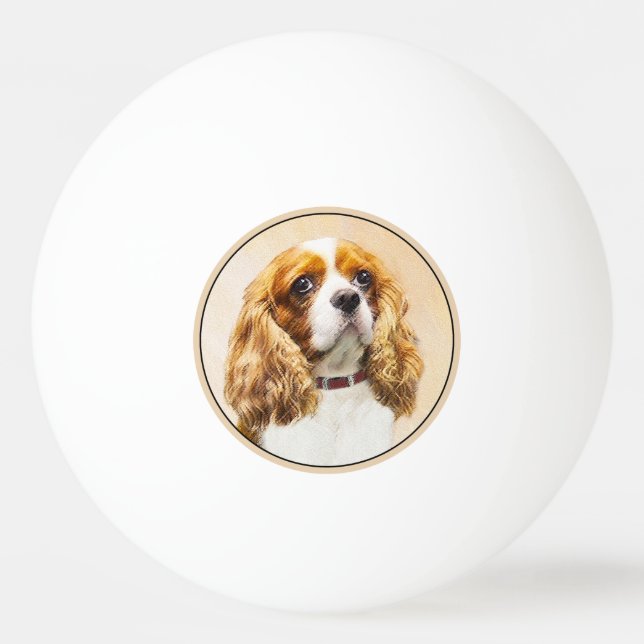 Balle De Ping Pong Cavalier King Charles Spaniel Peinture originale (Devant)