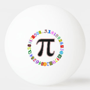 Balle De Ping Pong Cercle coloré et amusant de Pi calculé