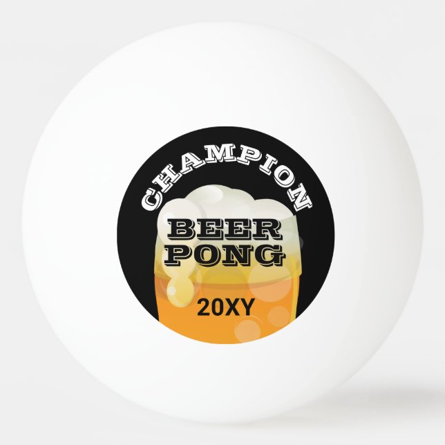 Balle De Ping Pong Champion Beer Pong Daté (Devant)