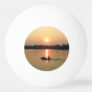 Balle De Ping Pong Chao Phraya River Sunset ... Ayutthaya, Thaïlande
