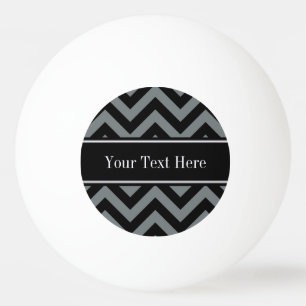 Balle De Ping Pong Charcoal, Noir Chevron Noir LG Monogramme Nom
