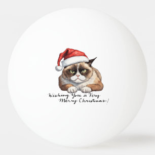 Balle De Ping Pong Chat avec Santa Hat pour Noël Ping Pong Ball