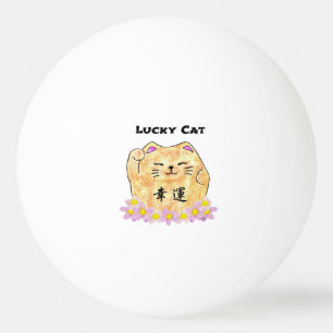 Balle De Ping Pong Chat Lucky (Maneki Neko) Ping Pong Ball