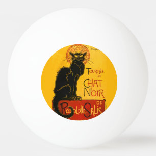 Balle De Ping Pong Chat noir vintage Art Nouveau Conversation Noir St