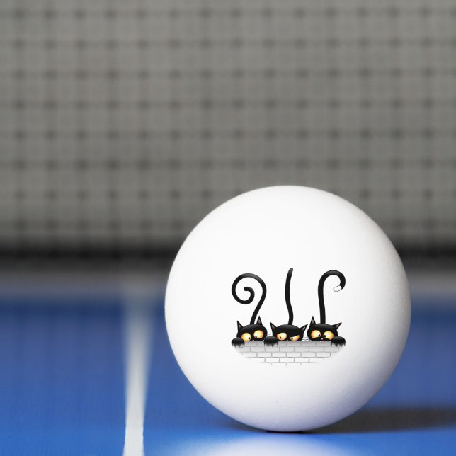 Balle De Ping Pong Chats Naughty, Playful et drôle de personnages (Filet)