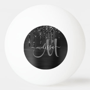 Balle De Ping Pong Chic noir Parties scintillant de séchage brosse m