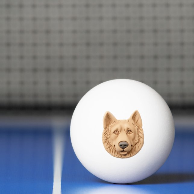 Balle De Ping Pong Chien berger belge 3D inspiré (Filet)