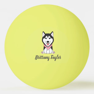 Balle De Ping Pong Chien blanc et noir