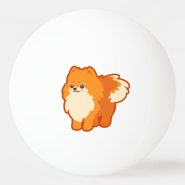Balle De Ping Pong Chien de bande dessinée de Kawaii Pomeranian (Devant)