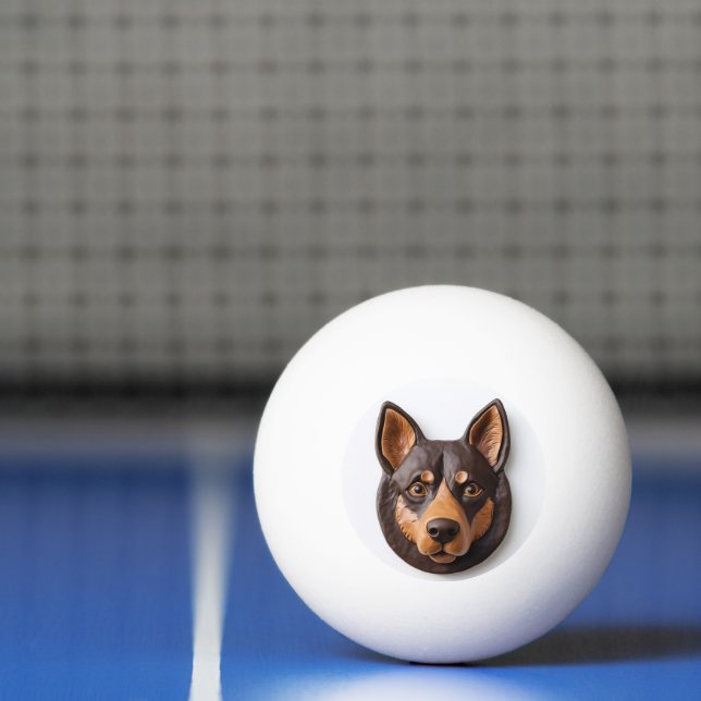 Balle De Ping Pong Chien Kelpie Australien Inspiré de la 3D (Filet)