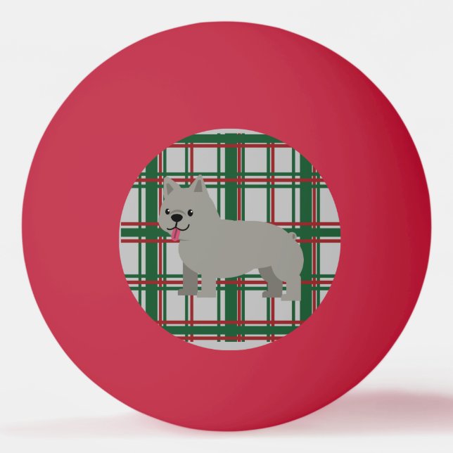 Balle De Ping Pong Chien-taureau français gris, Jeu de Noël (Devant)