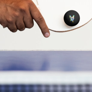 Balle De Ping Pong Chiot Bouledogue Français de couleur fantaisie 