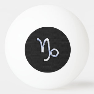 Balle De Ping Pong Chrome comme le symbole Zodiac de Capricorne sur l