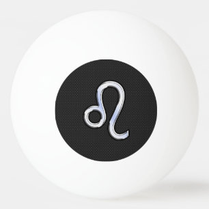 Balle De Ping Pong Chrome Comme Leo Zodiac Symbole sur la peau de ser