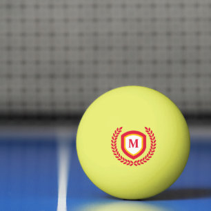 Balle De Ping Pong Cimetière de Logo Monogramme Rouge et Or