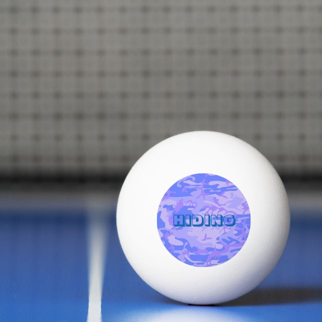 Balle De Ping Pong Citation amusante Camouflage Pastel Blue Motif (Filet)